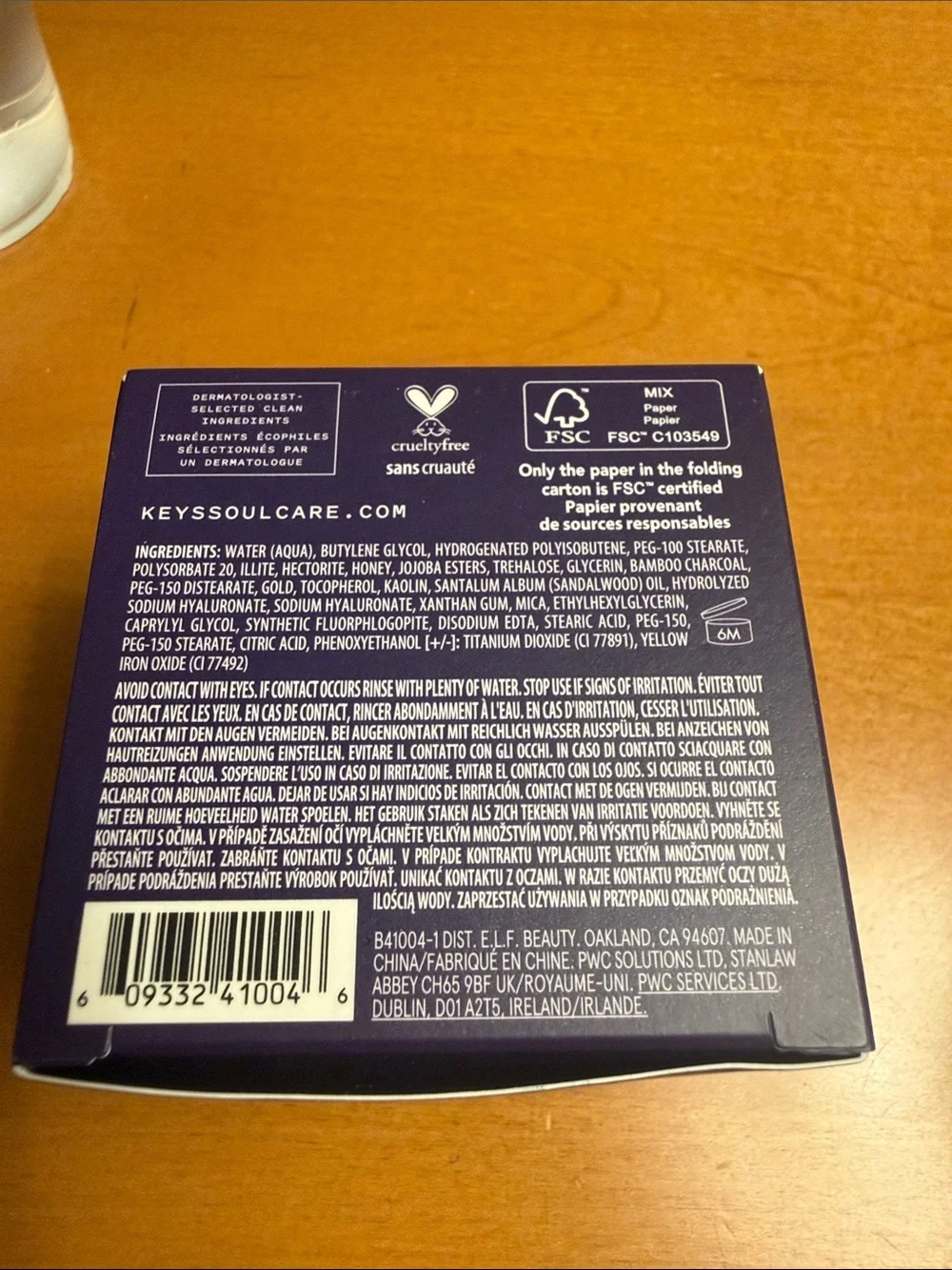 KEYS Soulcare Harmony Mask Manuka honey & Charcoal 1.76 oz New